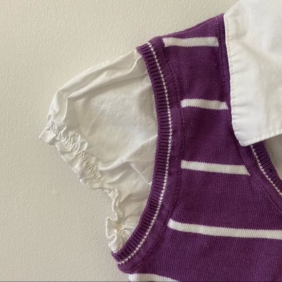POINT ZERO PURPLE SWEATER VEST WITH COLLAR - Picture 5 of 6